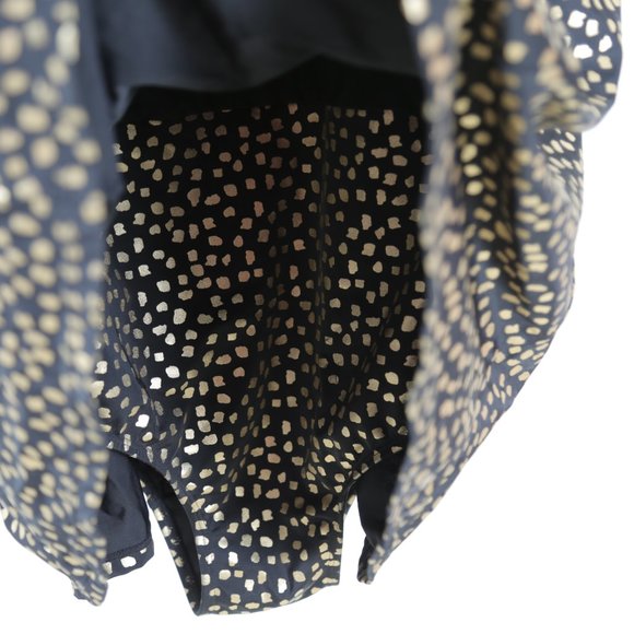 Plus size Black and Gold Polka-dot Swim Dress, See measurements - Picture 7 of 9